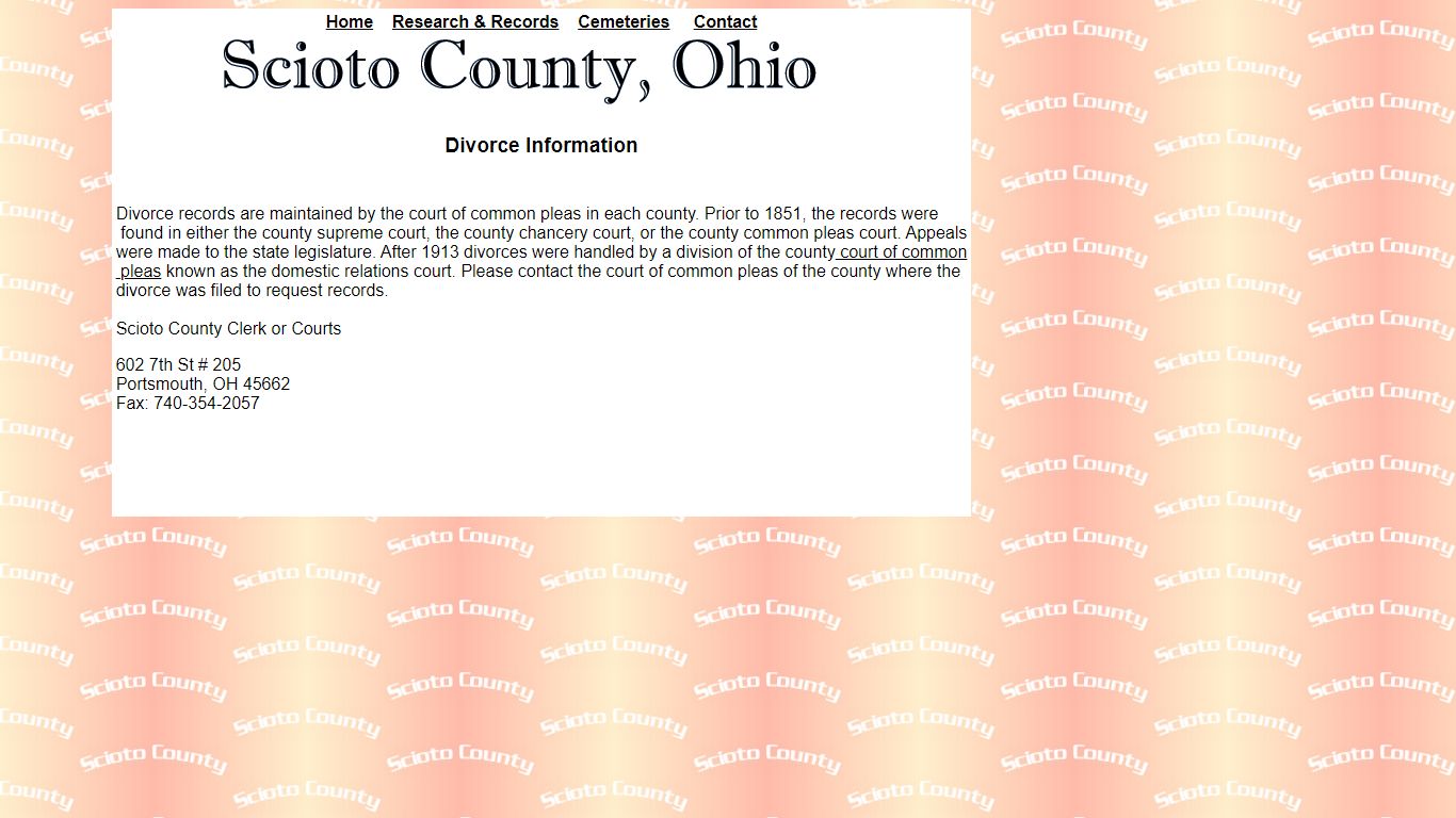 Divorce Records in Scioto County - OHGenWeb