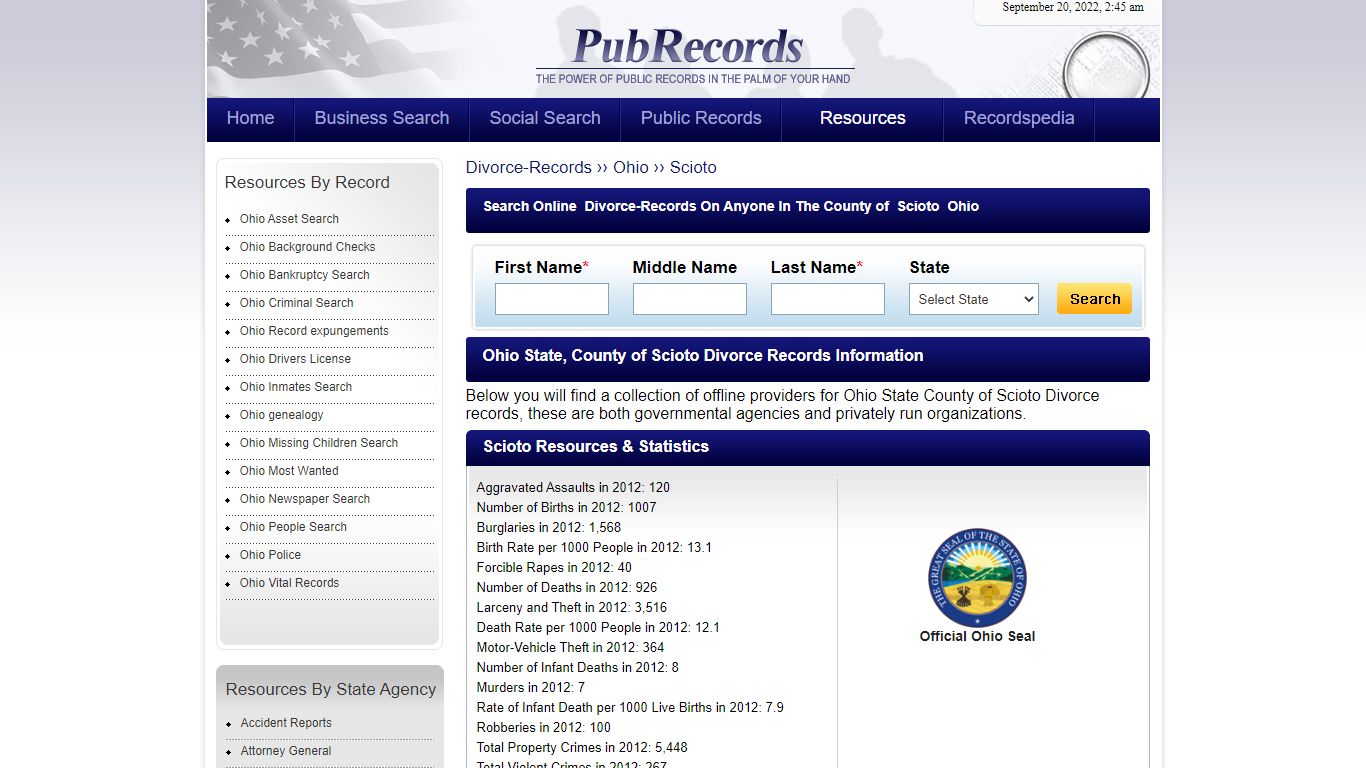Scioto County, Ohio Divorce Records - Pubrecords.com